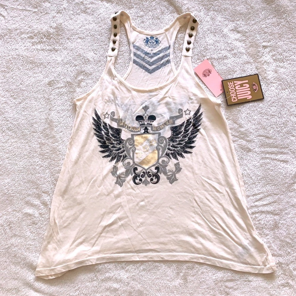 NWT Juicy Couture Racerback Stud Layering Tank Top